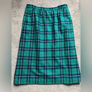 Vintage Pendleton Teal and Navy Tartan Plaid Skirt (14)